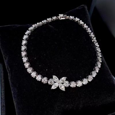 0.40ct-0.49ct D Laboratório Crescido Diamante Real Diamante Revestido de Ouro Pulseira Diamante Completo