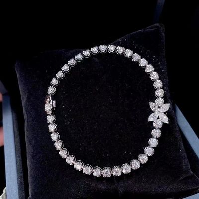 0.40ct-0.49ct D Laboratório Crescido Diamante Real Diamante Revestido de Ouro Pulseira Diamante Completo