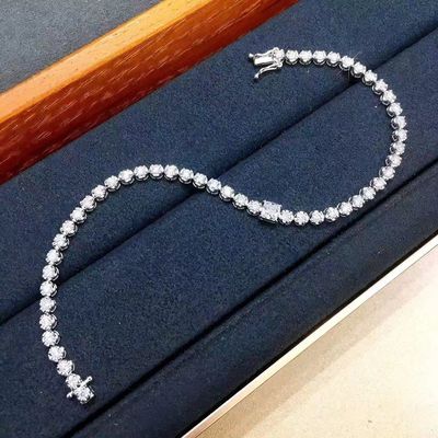 Decoração de pulseira de diamante de corte de princesa de forma redonda