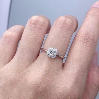 Personalização Desconto por Tempo Limitado 18K Laboratório Diamantes Quadrado Diamante Anel FL Claridade