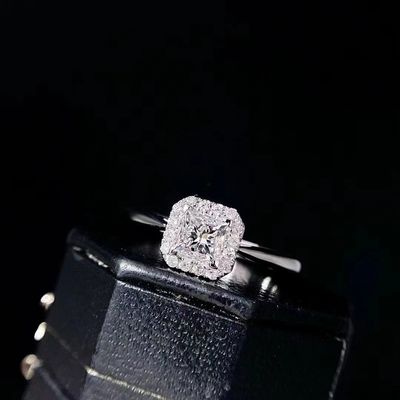Personalização Desconto por Tempo Limitado 18K Laboratório Diamantes Quadrado Diamante Anel FL Claridade