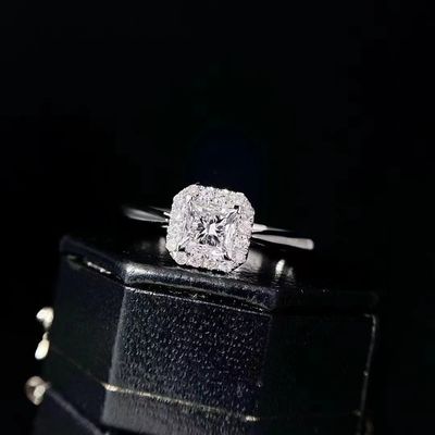 Personalização Desconto por Tempo Limitado 18K Laboratório Diamantes Quadrado Diamante Anel FL Claridade