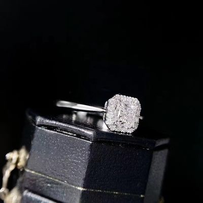 Personalização Desconto por Tempo Limitado 18K Laboratório Diamantes Quadrado Diamante Anel FL Claridade