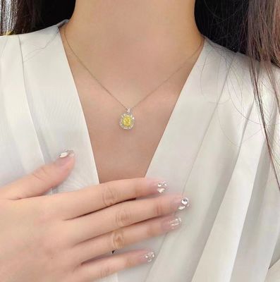 Pagamento inicial 18K Laboratório diamantes Anel e diamante amarelo Anel e pingente de dupla finalidade